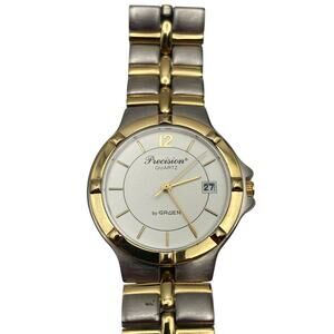 Gruen Precision Unisex Watch 35mm Gold and Silver Tones - Fresh Battery - GP5010